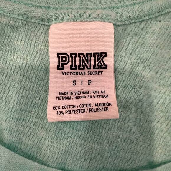 PINK Victorias Secret I Hate Running Graphic Athletic TankTop Womens Small Green - Picture 4 of 5